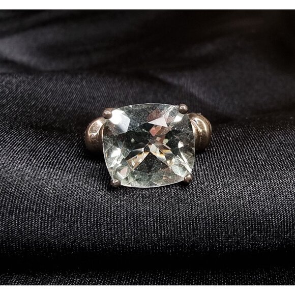 Rare Vintage Prasiolite Green Amethyst Sterling Silver 925 Ring Size 5 - Picture 3 of 6